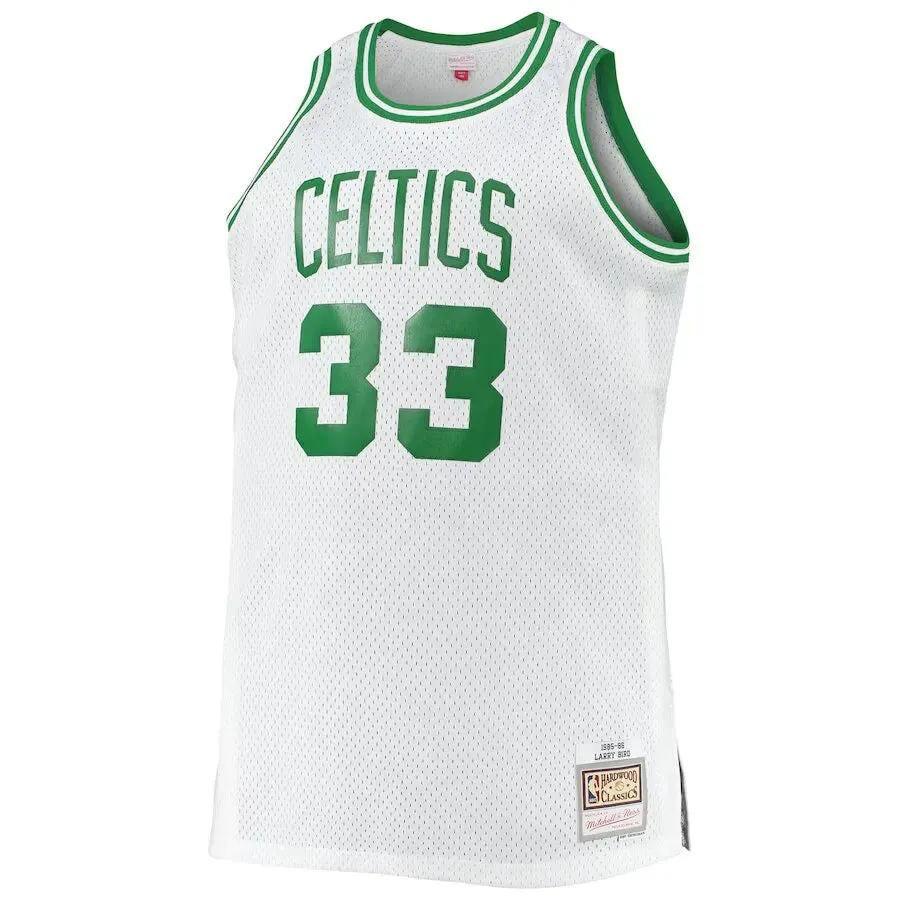 Regata NBA Boston Celtics 1985/86 Mitchell & Ness Hardwood Classics Swingman Larry Bird 33 Branca premier league mugs