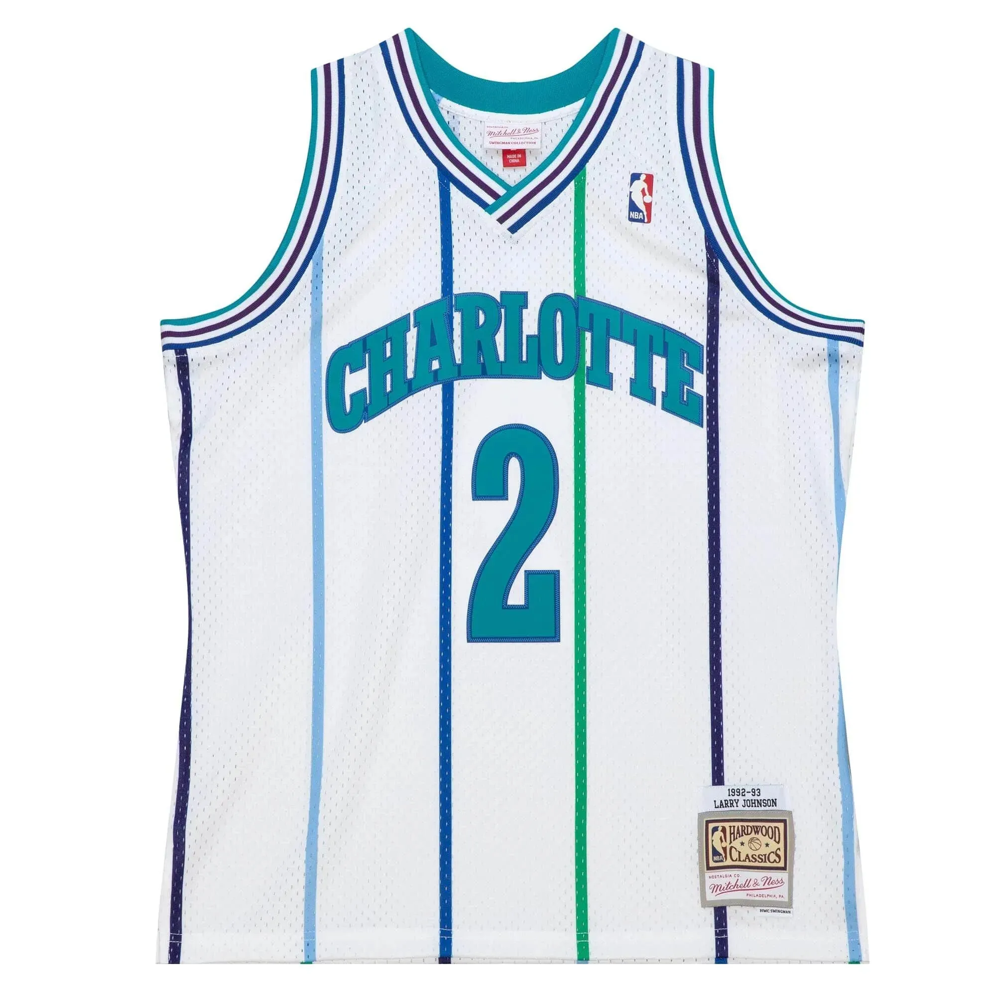 Regata NBA Charlotte Hornets 1992/93 Mitchell & Ness Hardwood Classics Swingman Larry Johnson 2 Branca premier league towels football fan face paint
