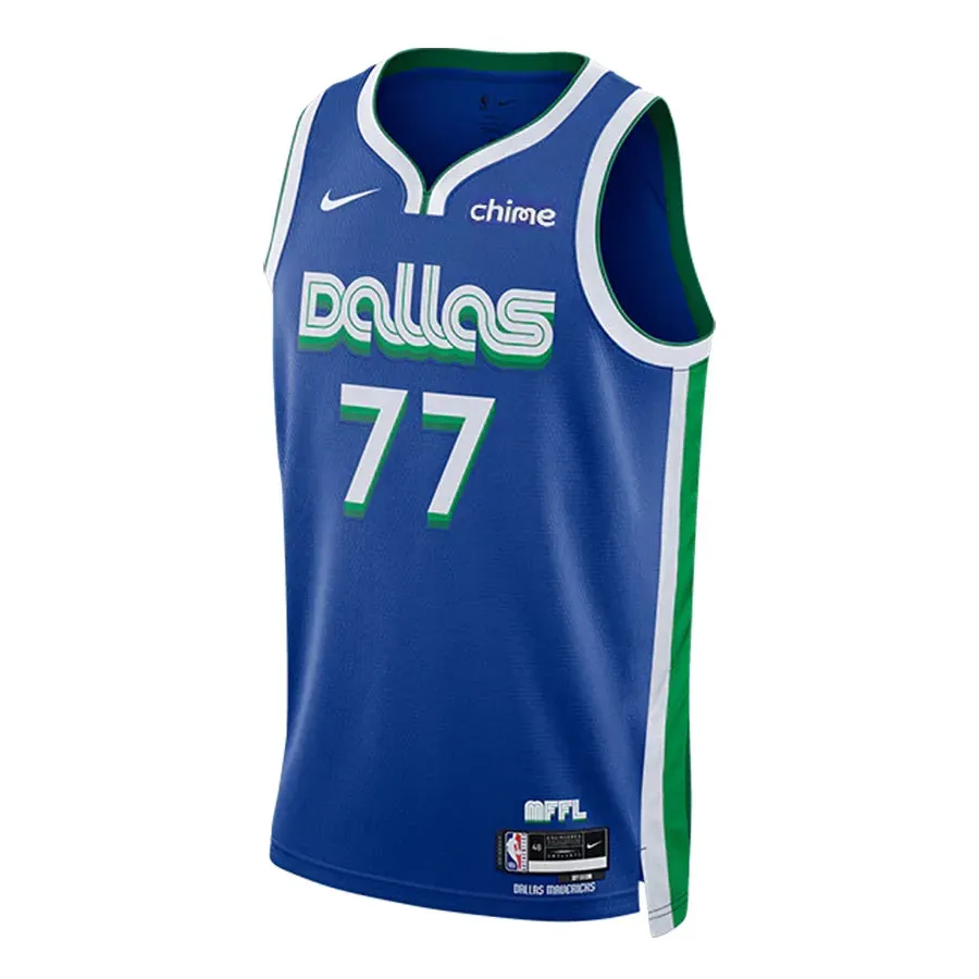 Regata NBA Dallas Mavericks Nike City Edition 22/23 Swingman Jersey Luka Doncic 77 football fan cushions football fan backpacks