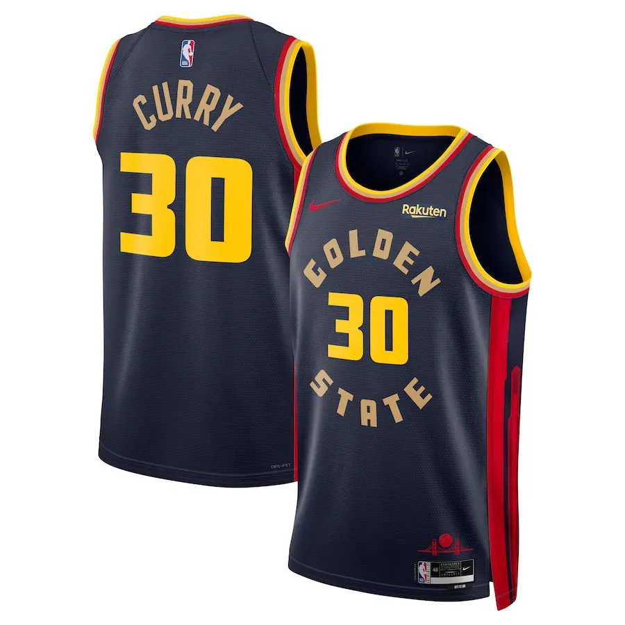 Regata NBA Golden State Warriors Nike Navy City Edition 24/25 Swingman Jersey Stephen Curry 30 soccer fan mugs football fan scarves