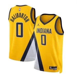 Regata NBA Indiana Pacers Jordan Statement Edition Swingman Jersey Amarela Tyrese Haliburton 0 soccer fan stickers premier league fan shop