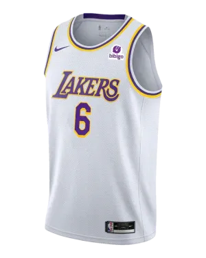 Regata NBA Los Angeles Lakers Nike Association Edition Swingman Jersey LeBron James 6 Branca football fan notebooks football fan hats