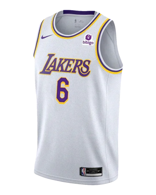 Regata NBA Los Angeles Lakers Nike Association Edition Swingman Jersey LeBron James 6 Branca football fan notebooks football fan hats