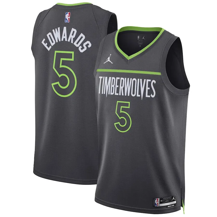 Regata NBA Minnesota Timberwolves Jordan Statement Edition Swingman Jersey Anthony Edwards 5 Preta football stadium merchandise football fan wristbands