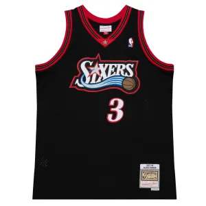 Regata NBA Philadelphia 76ers 1997/98 Mitchell & Ness Hardwood Classics Swingman Allen Irverson 3 Preta premier league fan shop football fan keychains