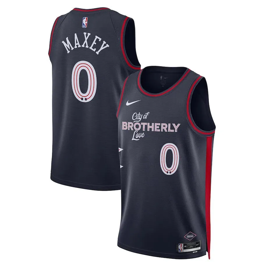 Regata NBA Philadelphia 76ers Nike City Edition 23/24 Swingman Jersey Tyrese Maxey 0 football fan face paint football fan keychains