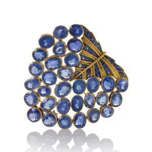 Ren?? Boivin Sapphire ??Feuille?? Brooch