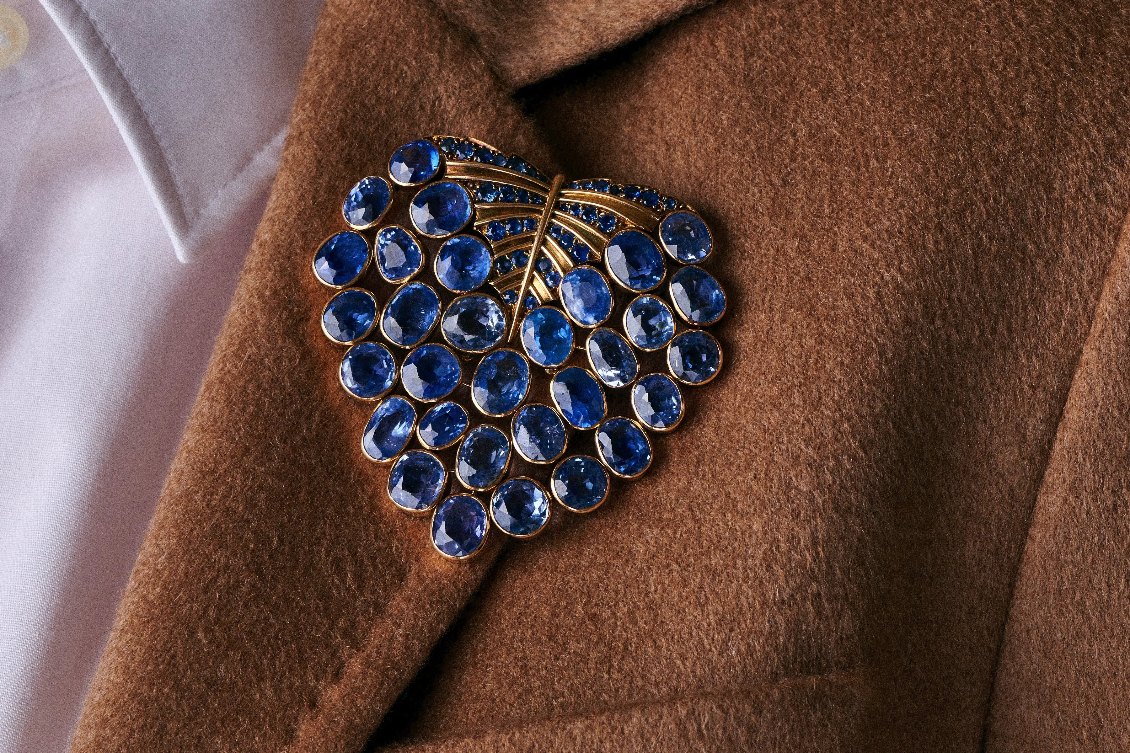 Ren?? Boivin Sapphire ??Feuille?? Brooch