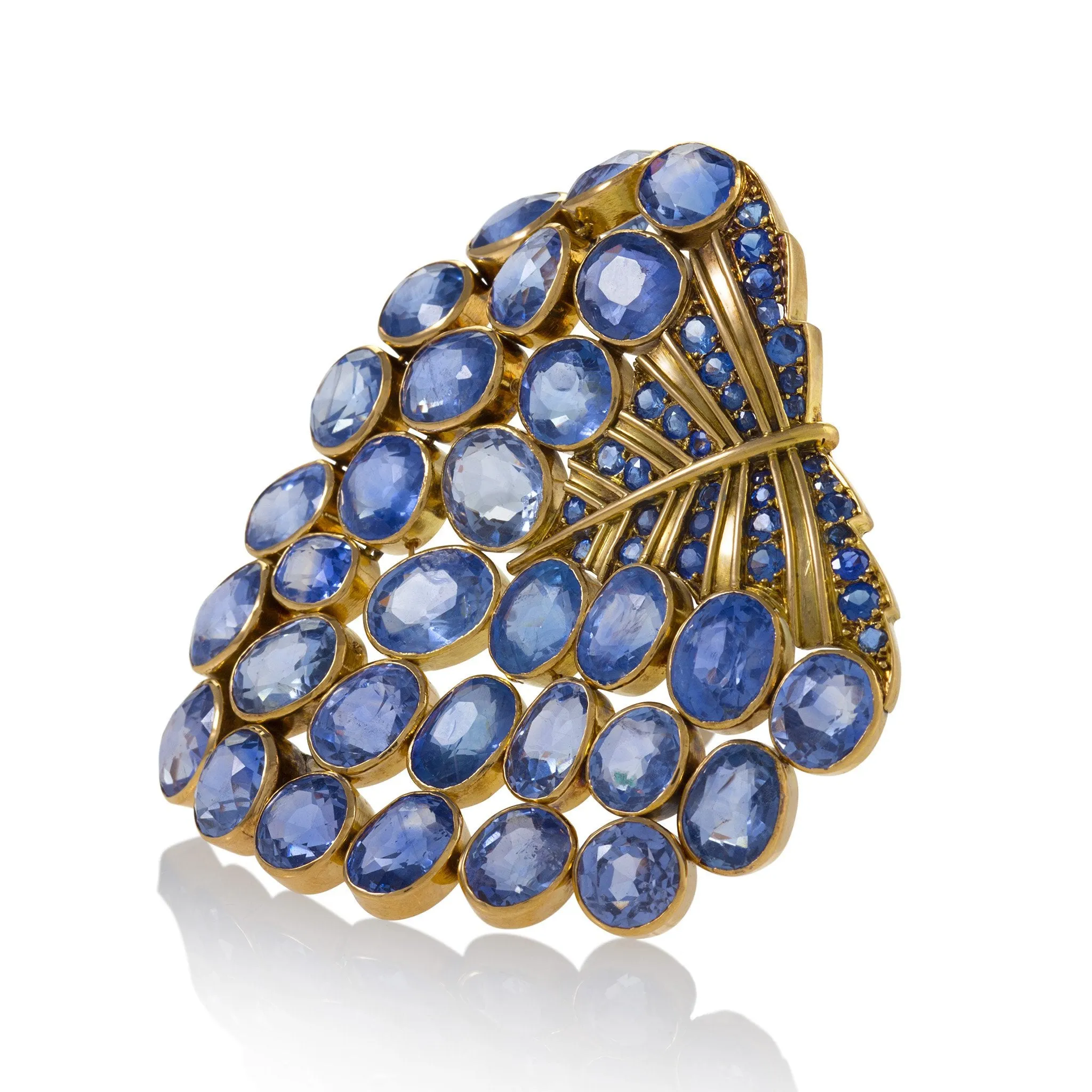 Ren?? Boivin Sapphire ??Feuille?? Brooch