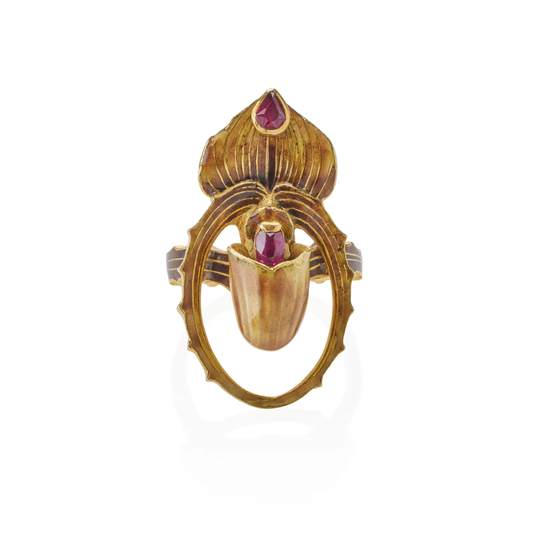 Ren Lalique Lady's Slipper Orchid Ring