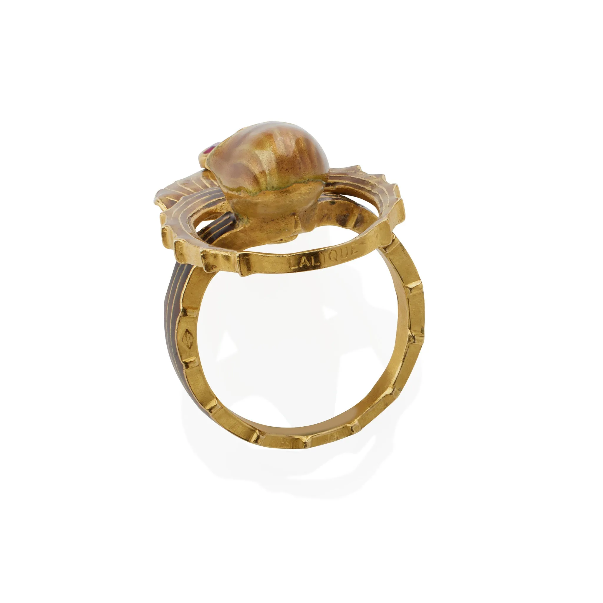 Ren Lalique Lady's Slipper Orchid Ring