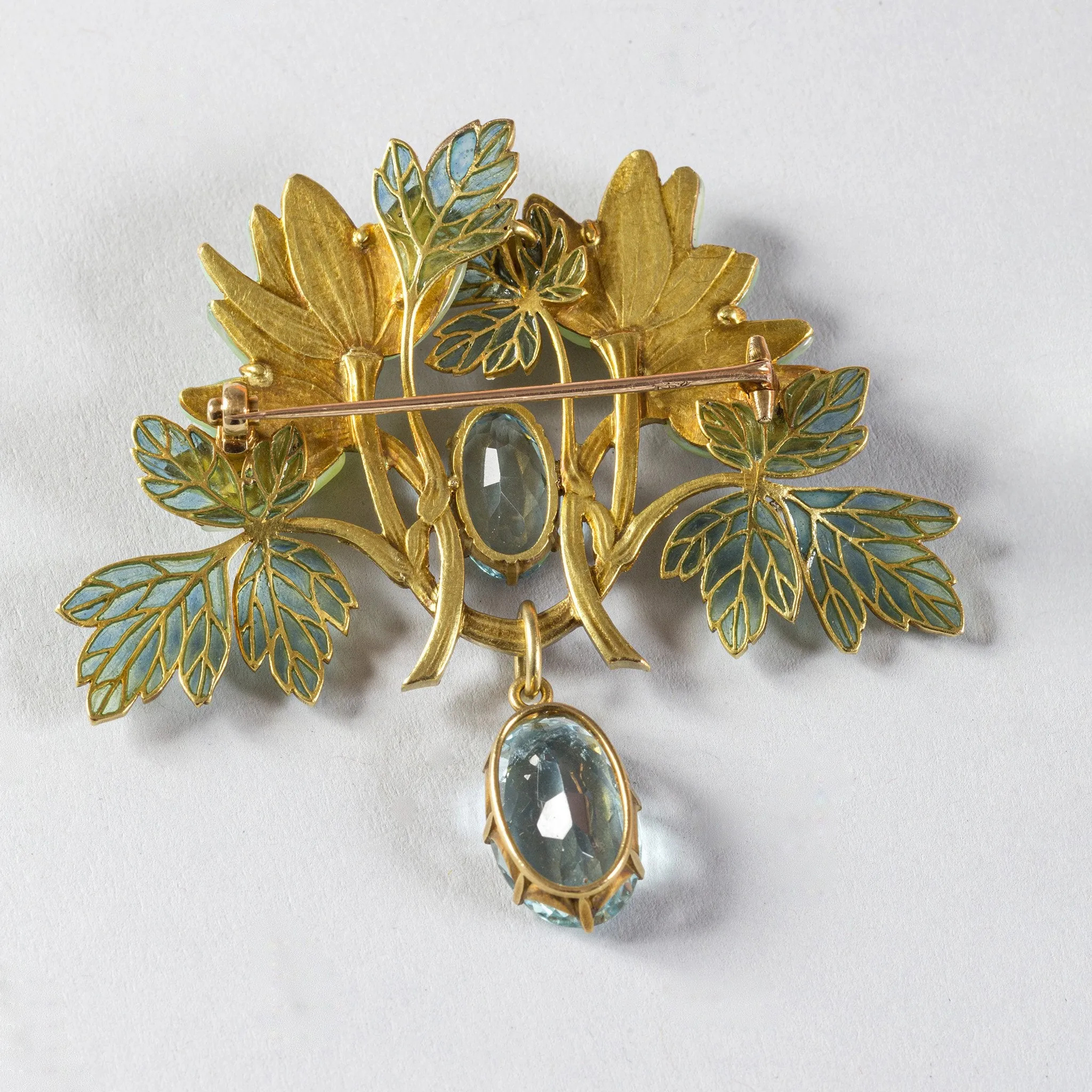 Ren Lalique Plique--Jour Enamel "L'Anmone de Bois" Brooch