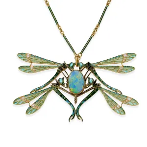 Ren Lalique "Four Dragonflies" Pendant Necklace