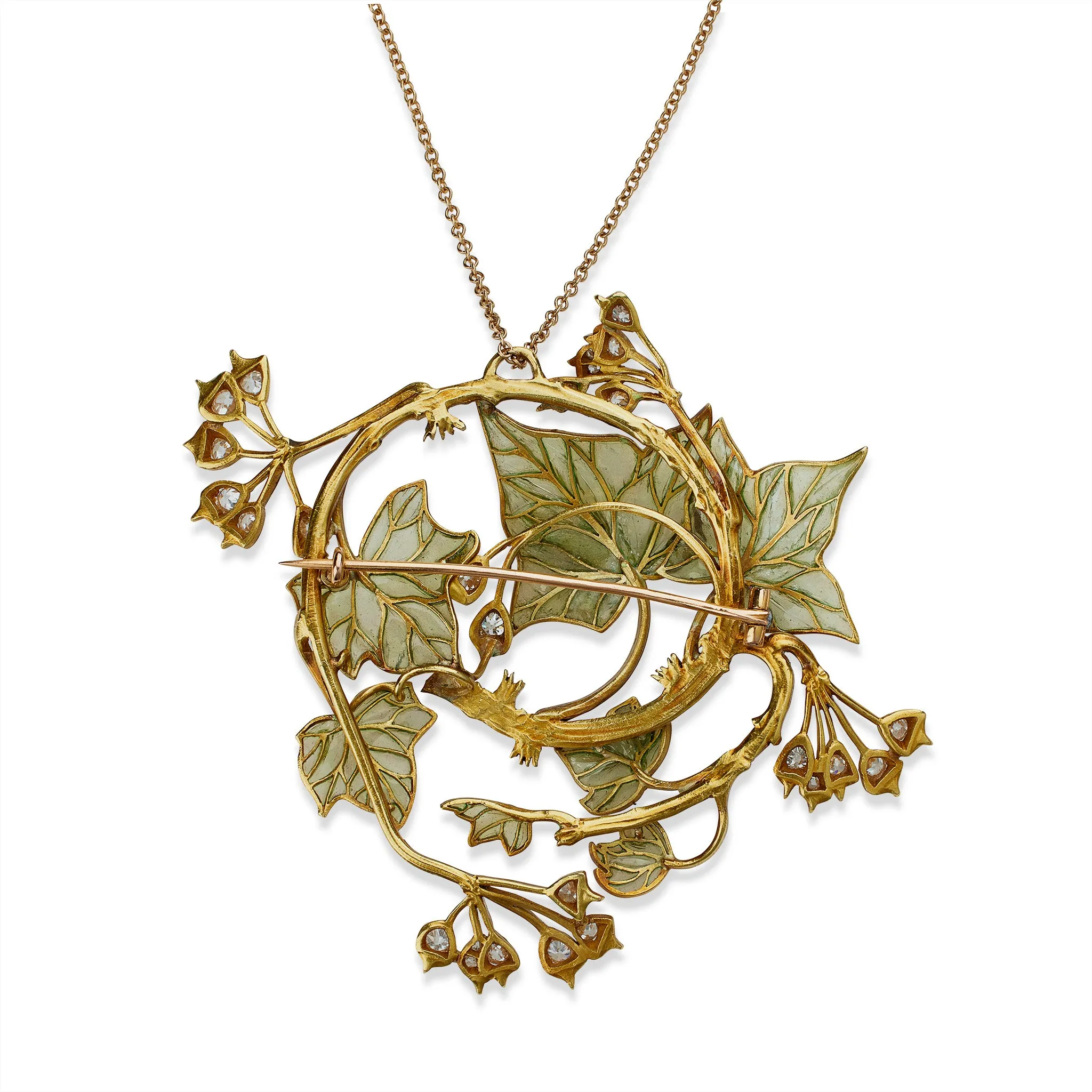 Ren Lalique "Ivy" Pendant Brooch/Necklace
