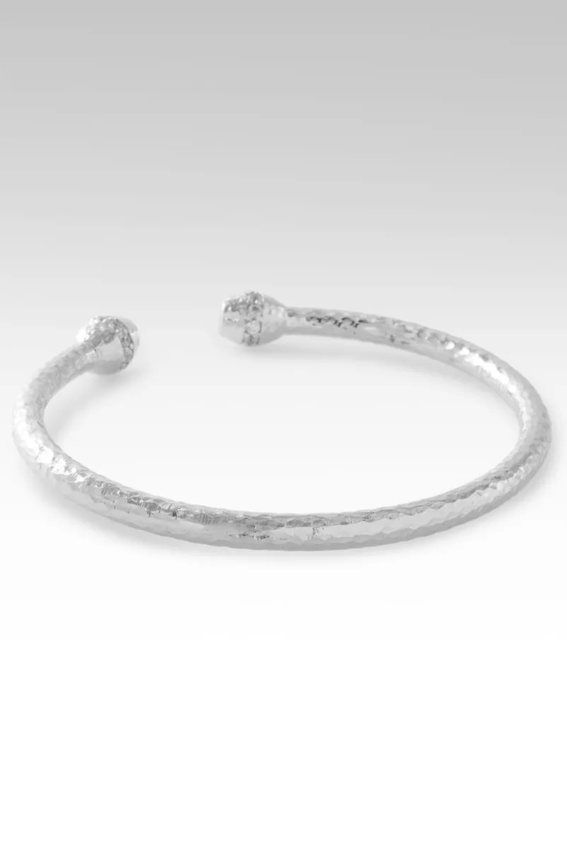 Rhodium Circle of Faith Tip-to-Tip Bracelet? in White Zircon