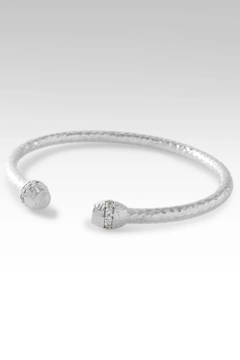 Rhodium Circle of Faith Tip-to-Tip Bracelet? in White Zircon