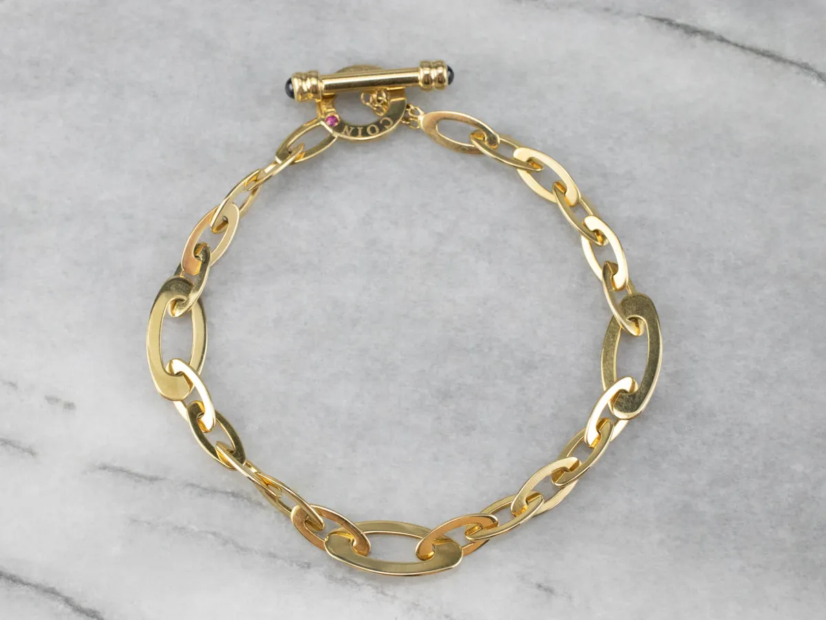 Roberto Coin Ruby and Sapphire Chic & Shine 18K Gold Link Bracelet
