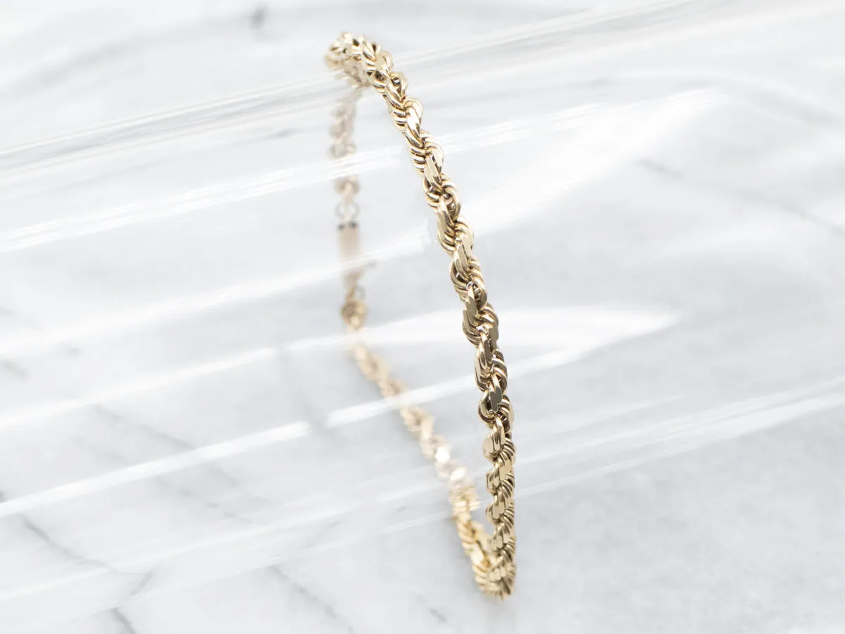 Rope Twist Chain Bracelet with Barrel Clasp