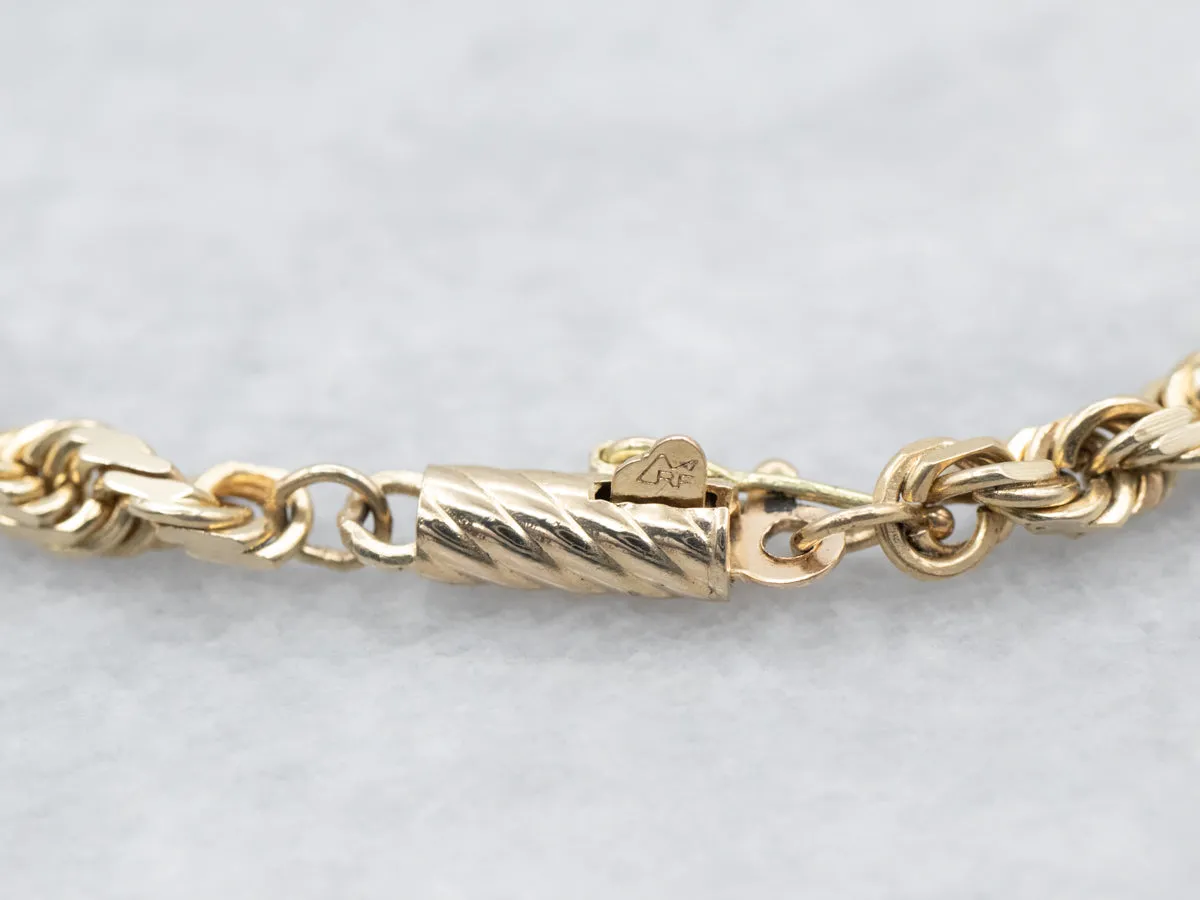 Rope Twist Chain Bracelet with Barrel Clasp