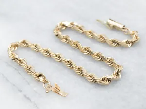 Rope Twist Chain Bracelet with Barrel Clasp