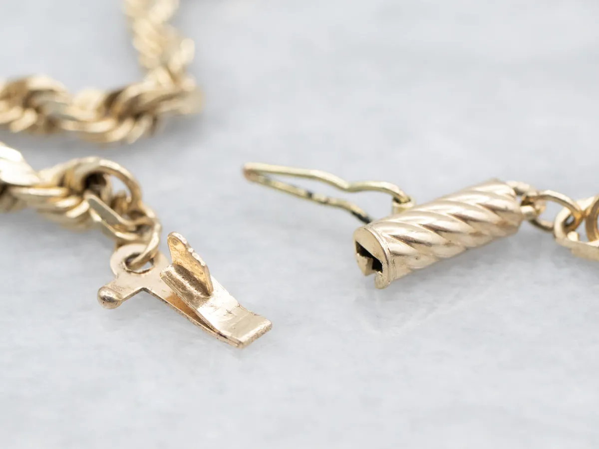 Rope Twist Chain Bracelet with Barrel Clasp
