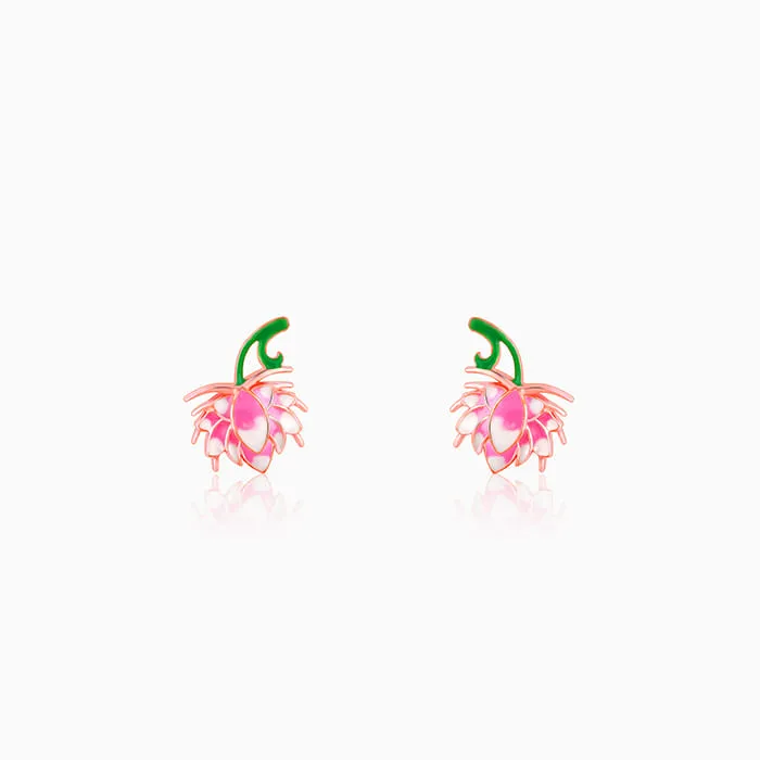 Rose Gold Bewitching Brahma Kamal Convertible Earrings