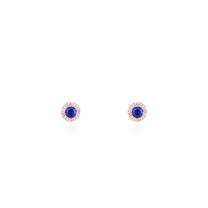 Rose Gold Blue Velvet Studs