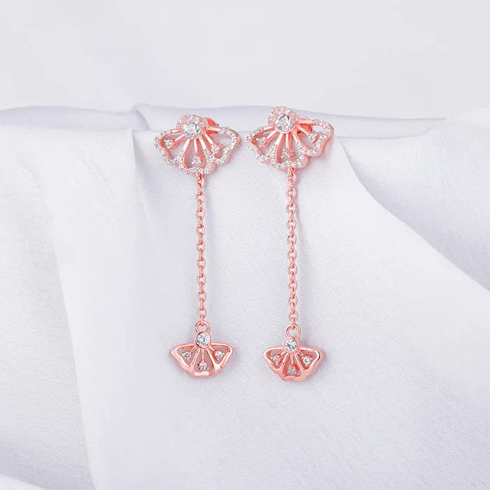 Rose Gold Brilliant Eyebright Dangler Earrings