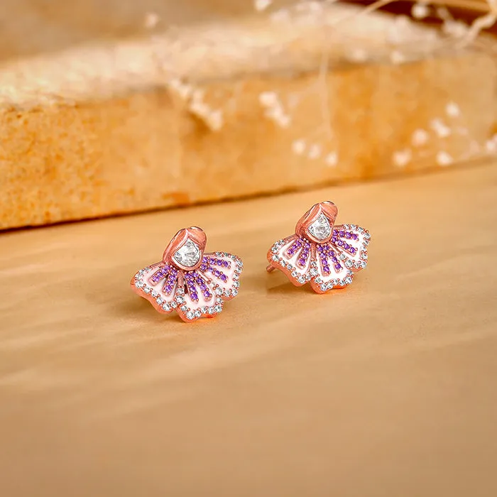Rose Gold Crowning Eyebright Earrings