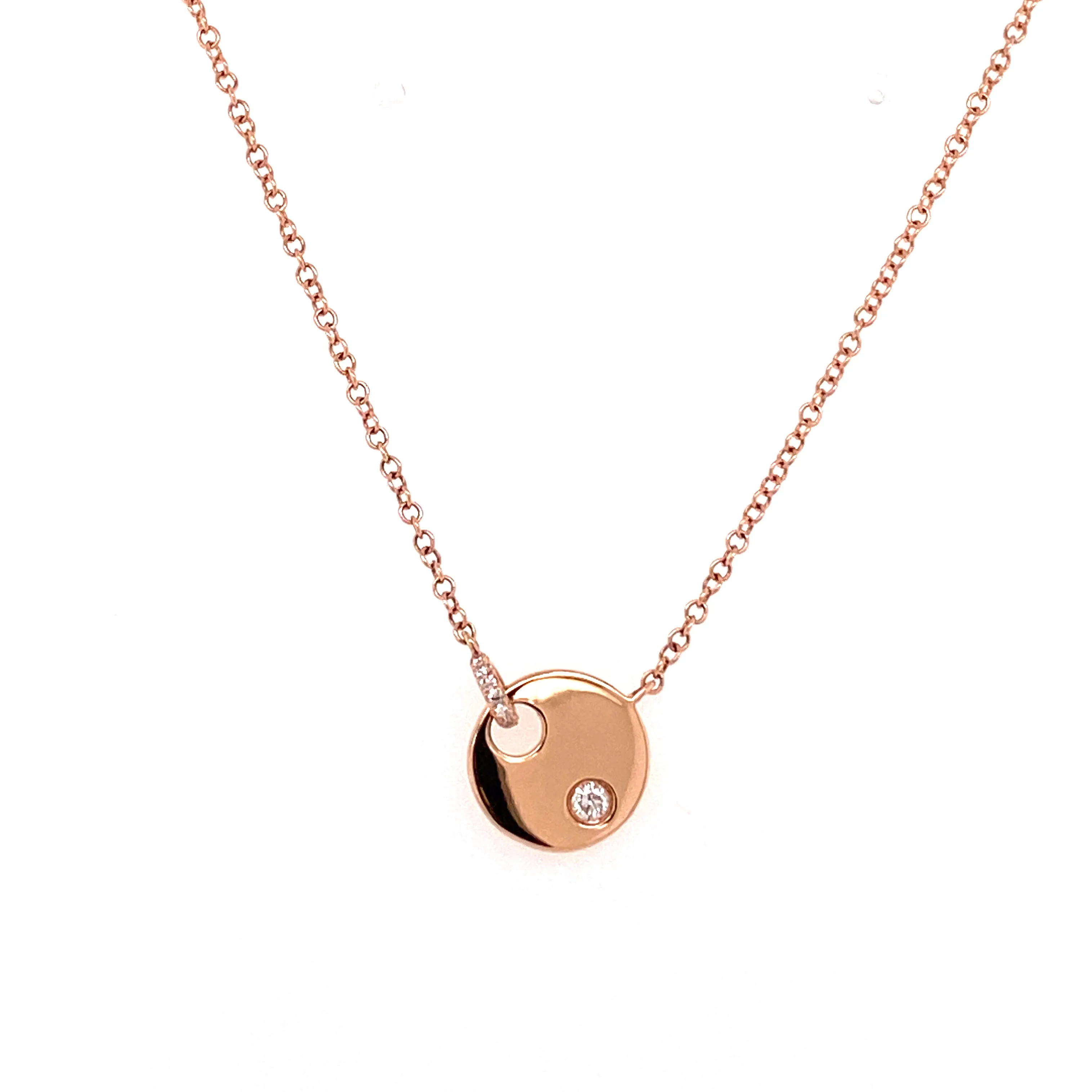 Rose Gold Disc Necklace