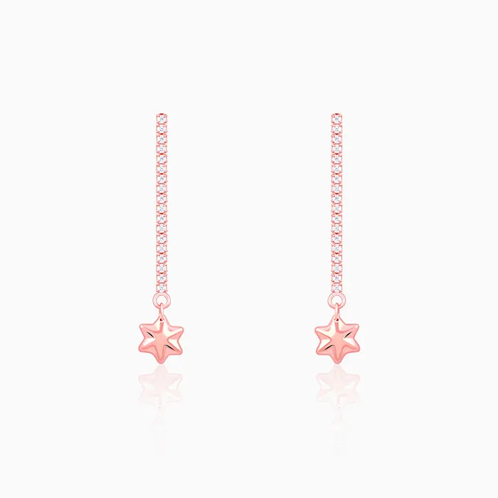 Rose Gold Guiding Star Drop Earrings