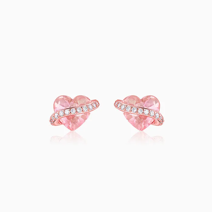 Rose Gold Heartlet Glow Studs