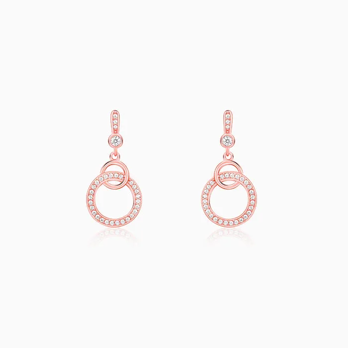 Rose Gold Locked in Love Dangler Earrings