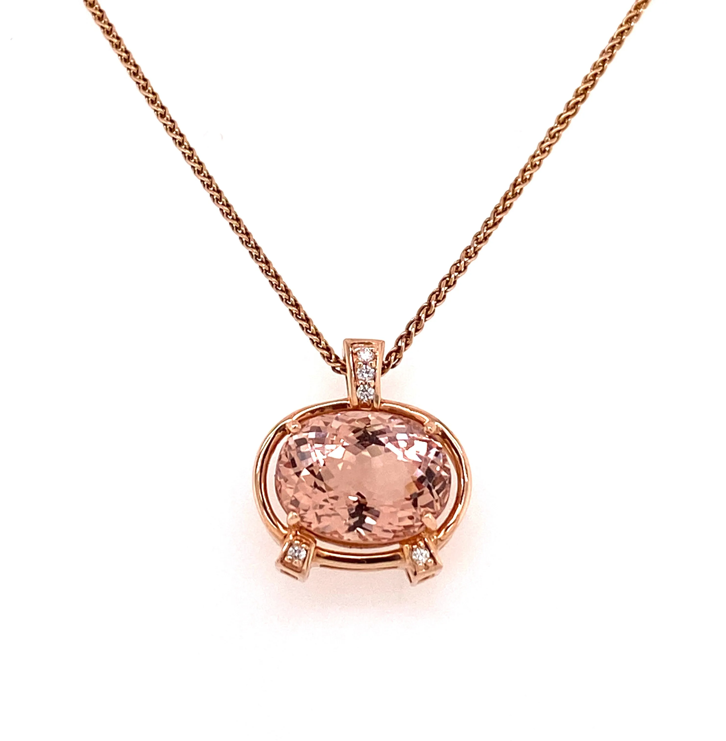 Rose Gold Morganite Pendant