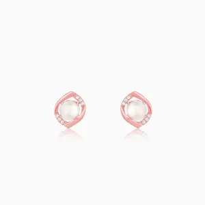 Rose Gold Pearl-fect Earrings