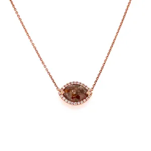 Rose Gold Raw Diamond Necklace