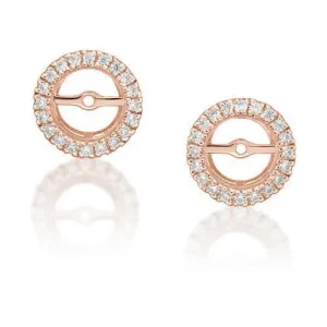 Round Brilliant Halo earring enhancer with 0.4 carats* of diamond simulants in 10 carat rose gold