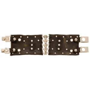 SG Liquid Metal MXAA10D (Chrome Finish) Distressed Leather Bracelet by Sergio Gutierrez
