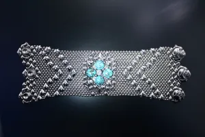 SG Liquid Metal PRB1-N TUQ ?C Chrome Finish and Turquoise Bracelet by Sergio Gutierrez