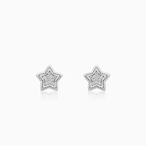 Silver Love The Star Studs