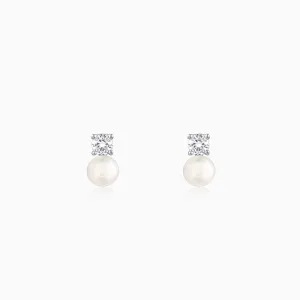 Silver Precious Pearl Earrings