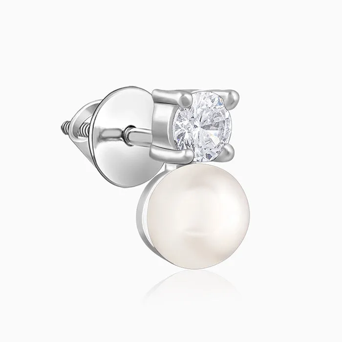 Silver Precious Pearl Earrings