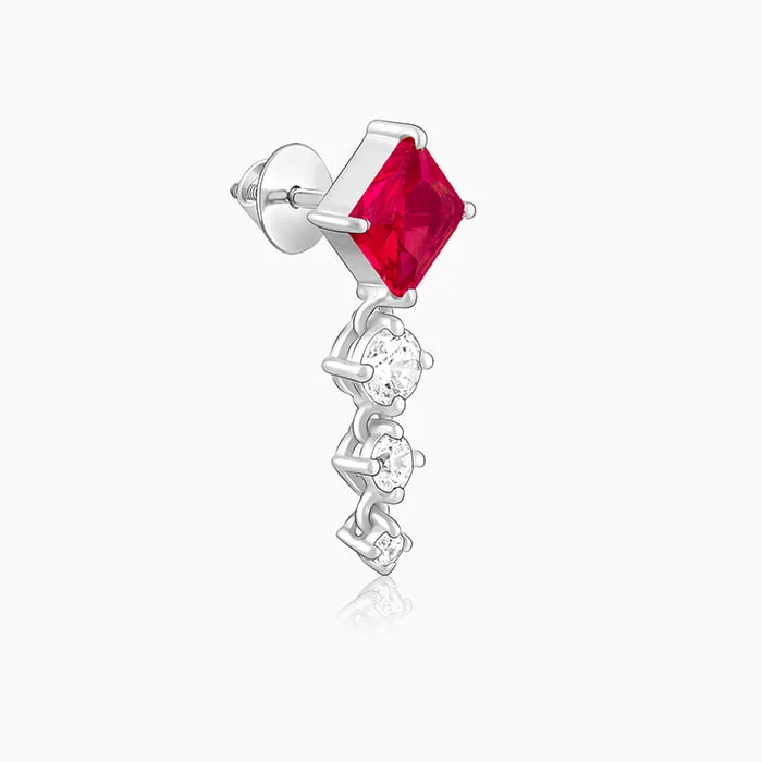 Silver Quad Heart Earrings