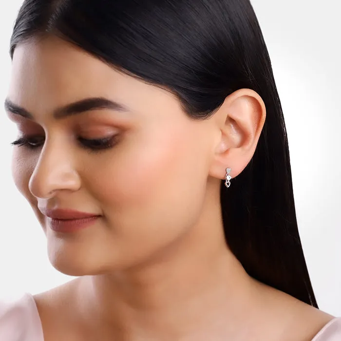 Silver Silly Heart Earrings