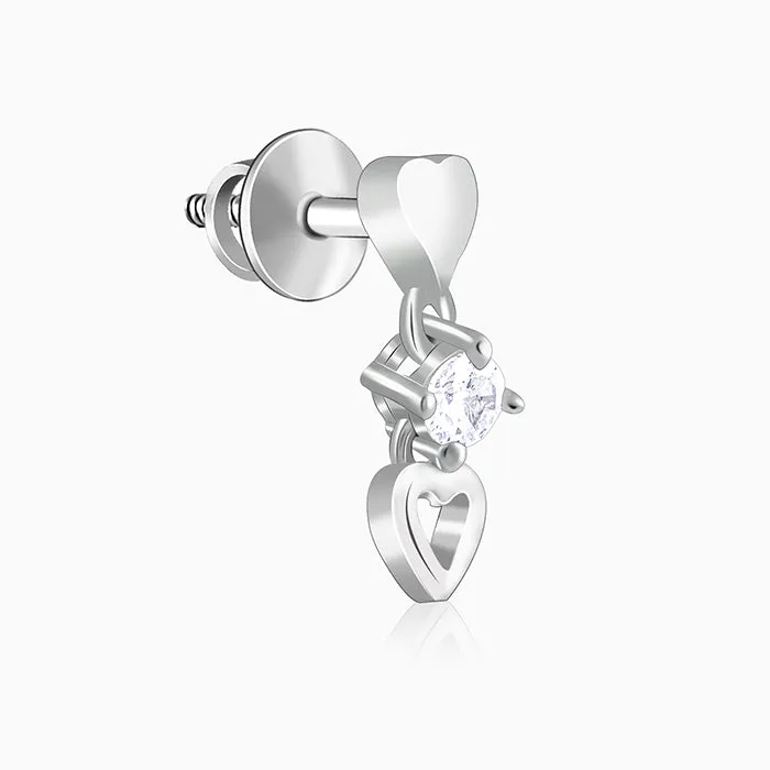 Silver Silly Heart Earrings