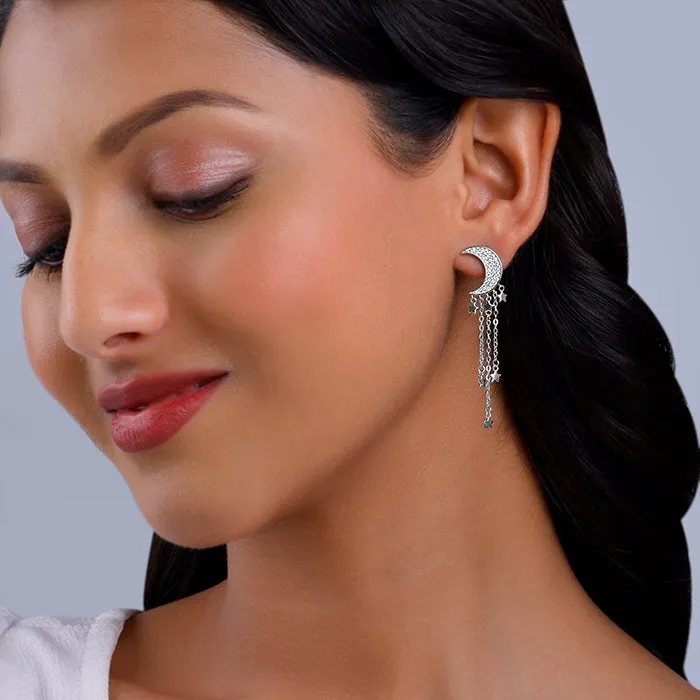 Silver Starry Star Danglers
