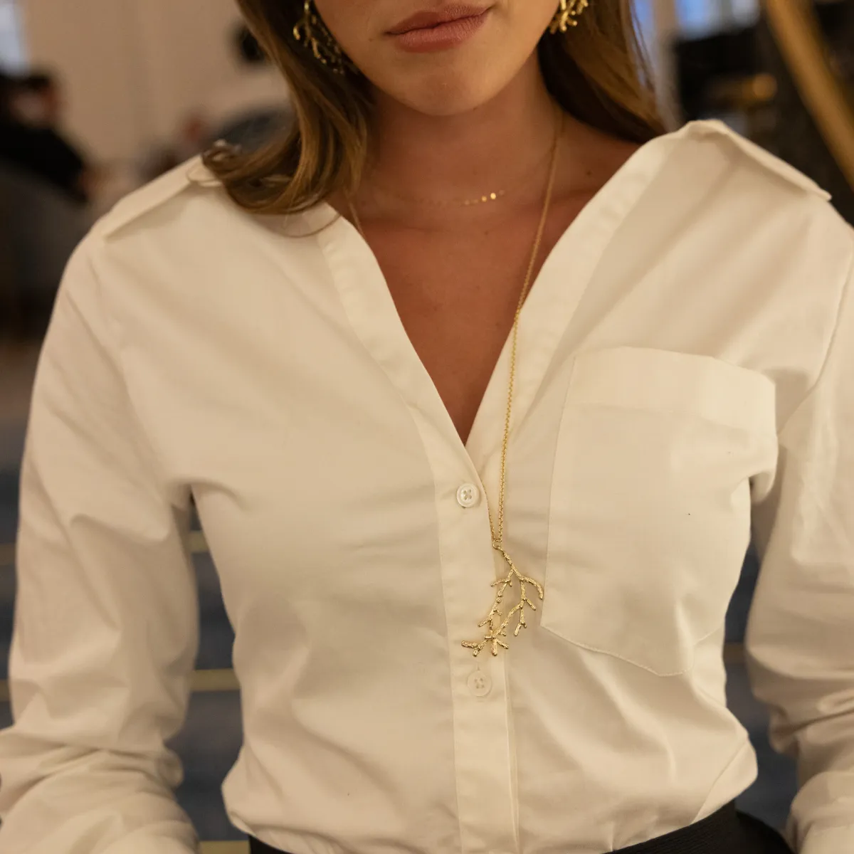 Silver Statement Branch Necklace