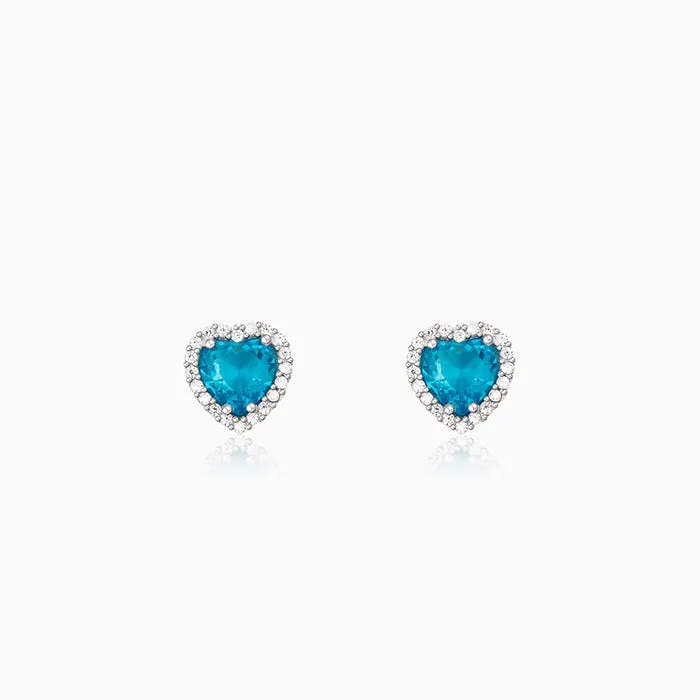 Silver Titanic Heart Of The Ocean Studs