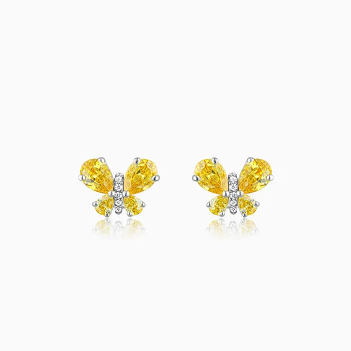 Silver Winged Bling Earrings