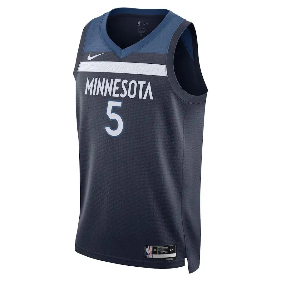 soccer fan cushions Regata NBA Minnesota Timberwolves Nike Icon Edition Swingman Jersey Anthony Edwards 5 Azul